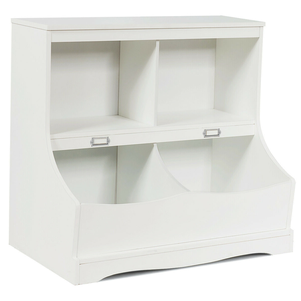 Kids Floor Cabinet Multi-Functional Bookcase -Gray