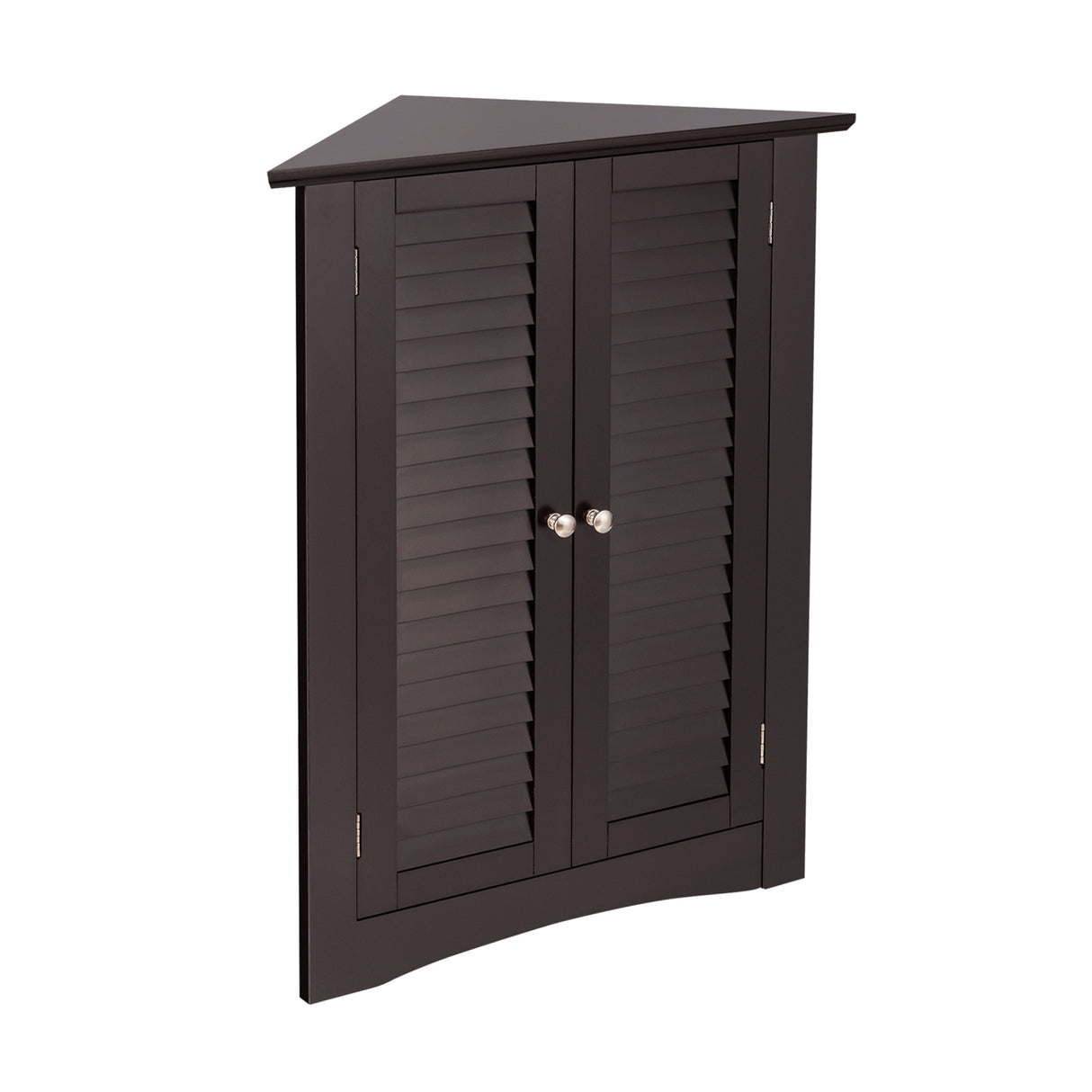 Adjustable Corner Storage Cabinet with Shutter Doors-White