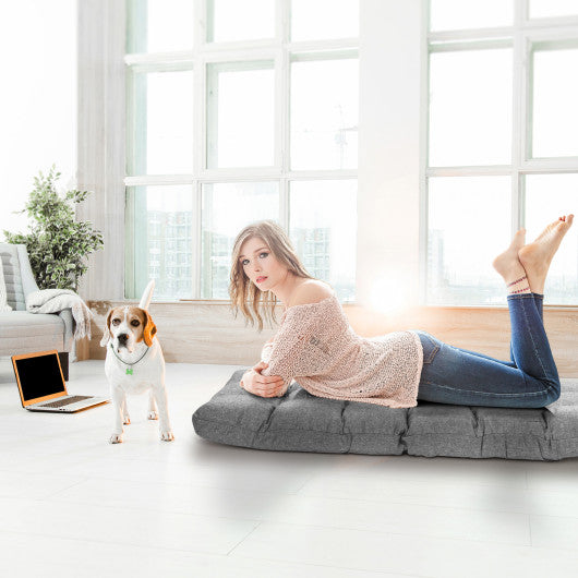 14-Position Adjustable Folding Lazy Gaming Sofa-Gray