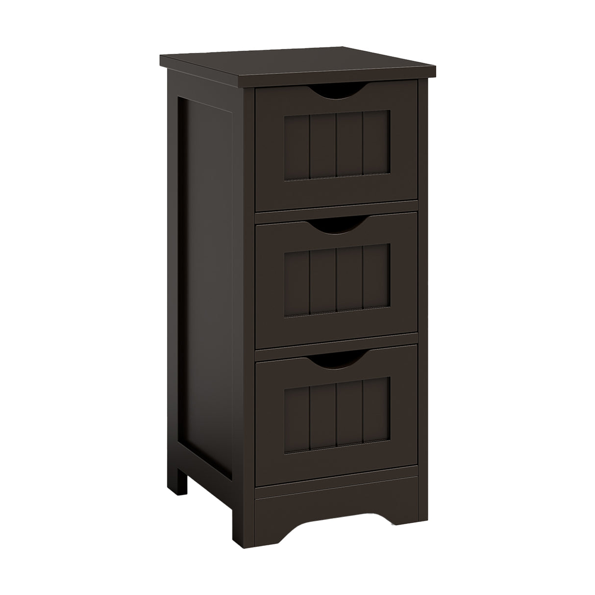 Bathroom Wooden Free Standing Storage Side Floor Cabinet Organizer-3-Tier.