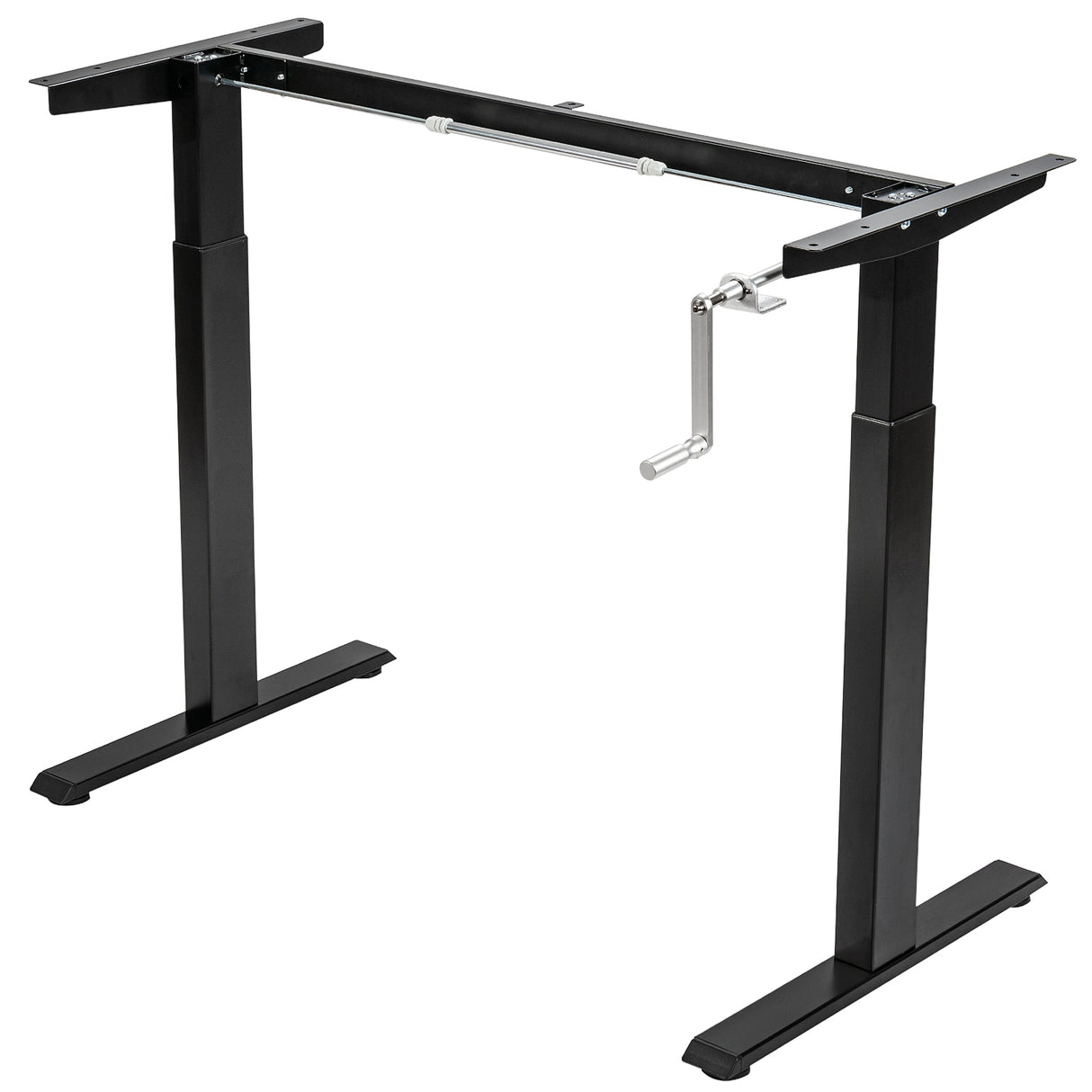Hand Crank Sit to Stand Desk Frame Height Adjustable Standing Base-Black