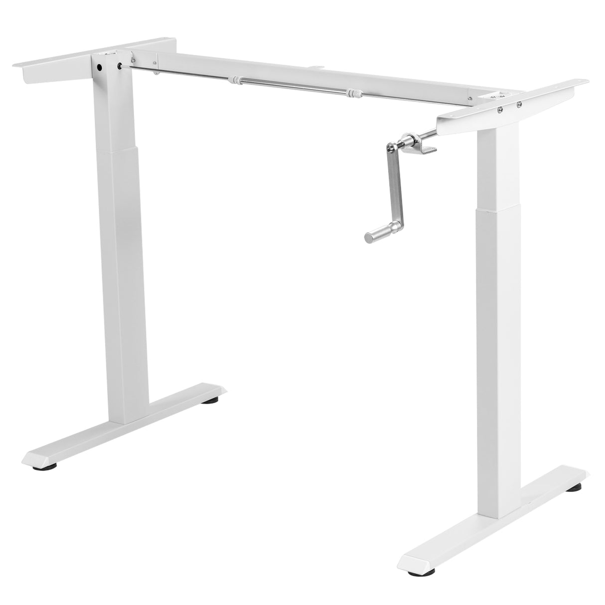 Hand Crank Sit to Stand Desk Frame Height Adjustable Standing Base-Black
