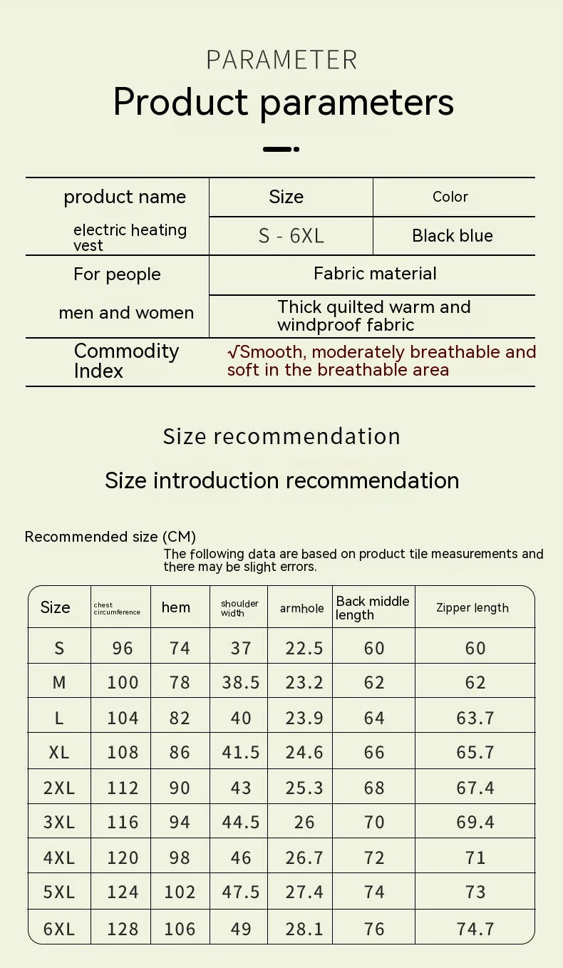 Self-heating Smart USB Electric Vest