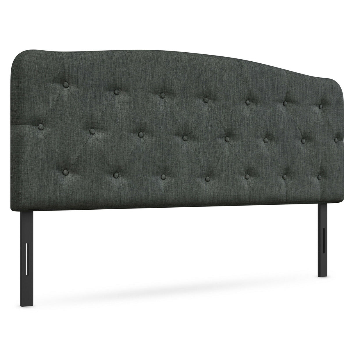 Faux Linen Headboard with Adjustable Heights-Light Gray