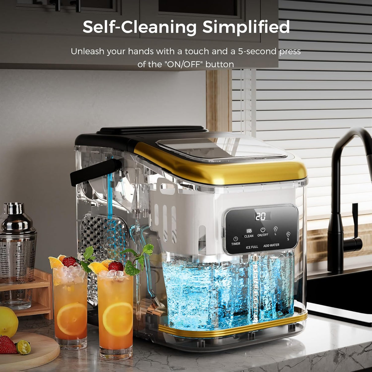 Ice Makers Countertop with LED Screen Control Panel Z5812KH