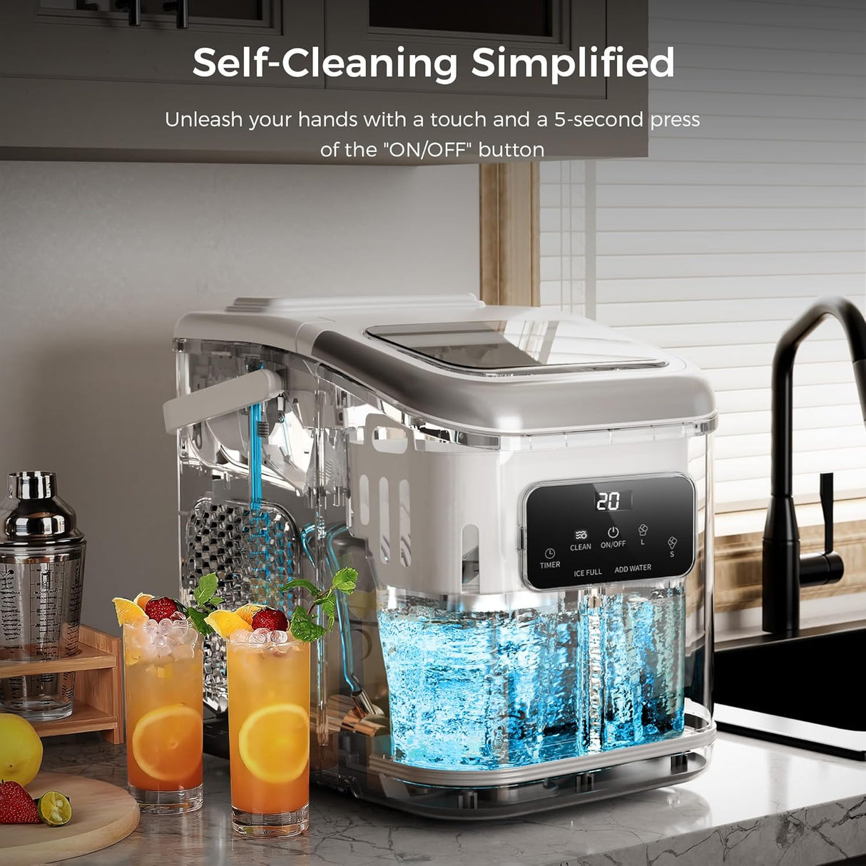 Ice Makers Countertop with LED Screen Control Panel Z5812KH