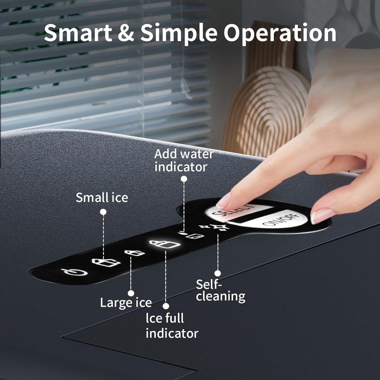 Ice Makers Countertop,26.5Lbs/24H,Self-Cleaning Portable Ice Maker Machine with HandleZ4701