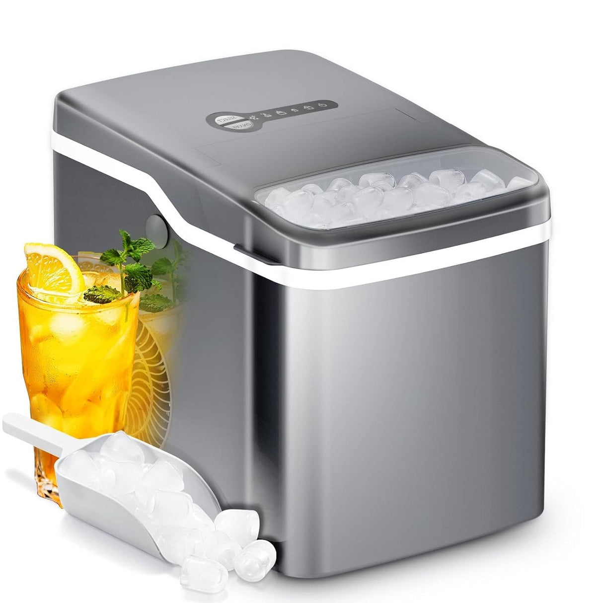 Ice Makers Countertop,26.5Lbs/24H,Self-Cleaning Portable Ice Maker Machine with HandleZ4701