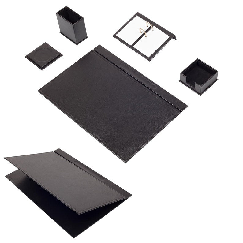 MOOG Leather Desk Set-5 Accessories -Red- 5 PCS