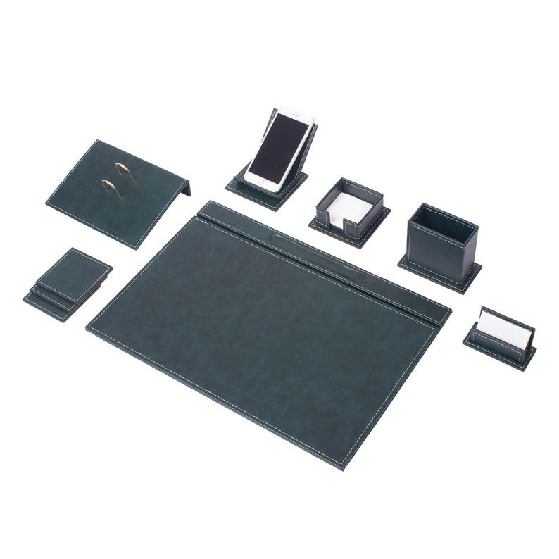 MOOG Luxury Desk Set-9 Accessories- Brown- 9 PCS