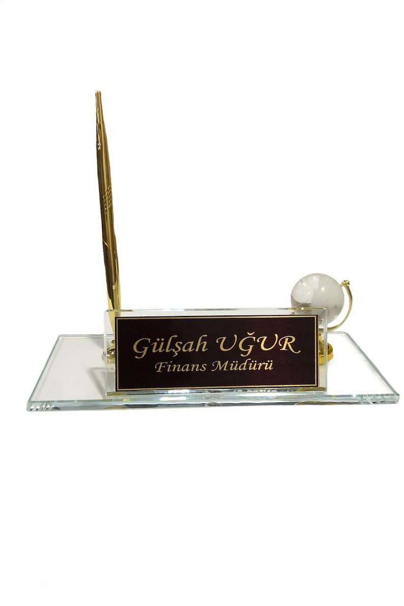 MOOG Personalized Glass Desk Name Plate