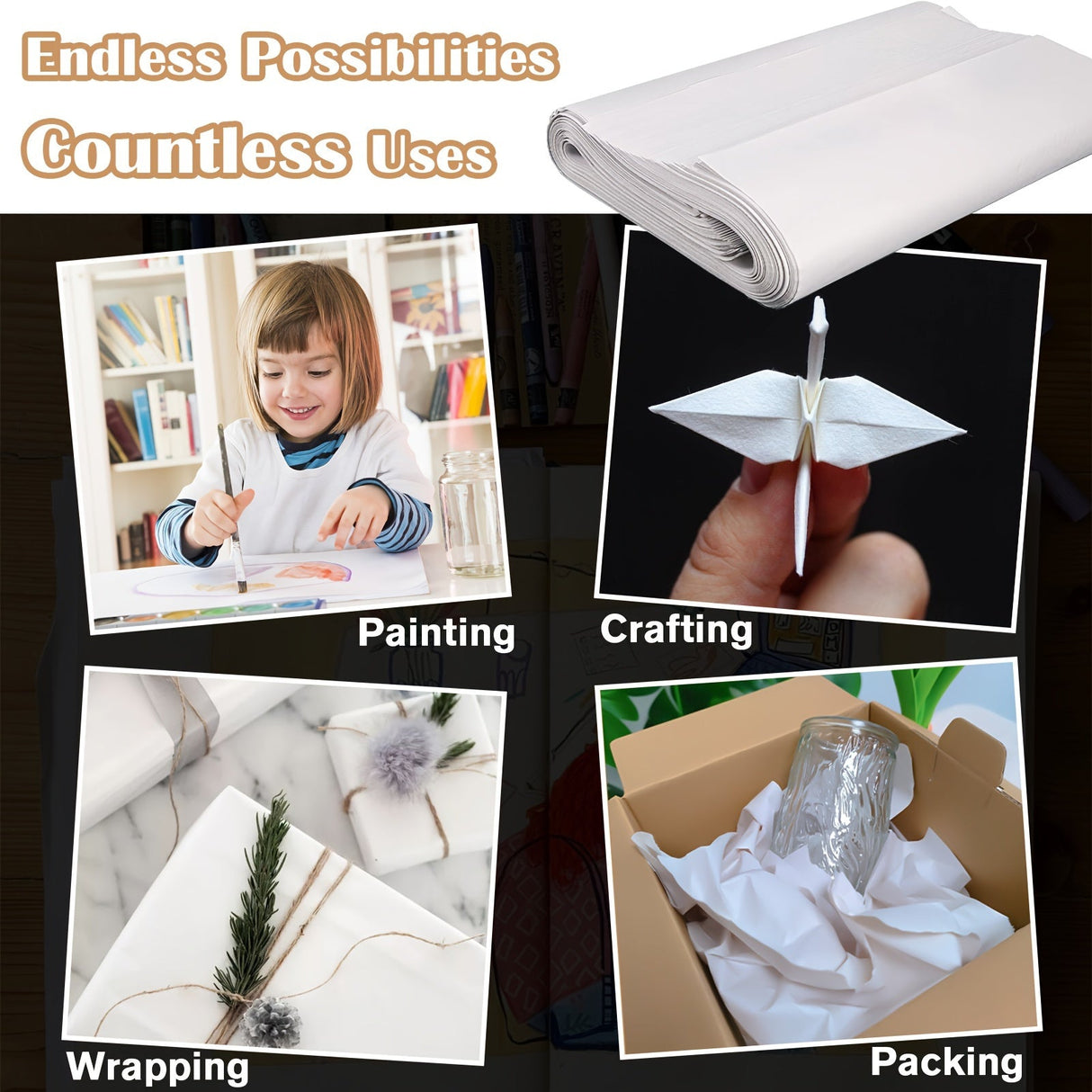 Heavy-Duty Packing Paper Sheets 27x15 inch β Unbleached, Tear-Resistant Wrapping Paper for Moving & Storage