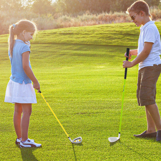 Individual Gold Club for Boys and Girls with Fiberglass Shaft and Headcover-Yellow