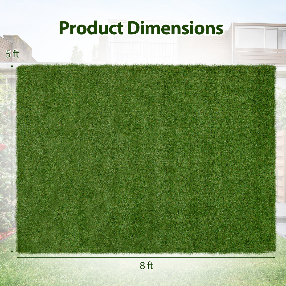 Indoor Outdoor Synthetic Turf Mat with Drainage Holes-M