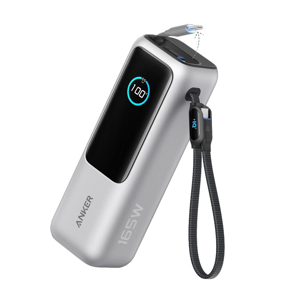 Anker Laptop Power Bank (25K, 165W, Built-In and Retractable Cables)