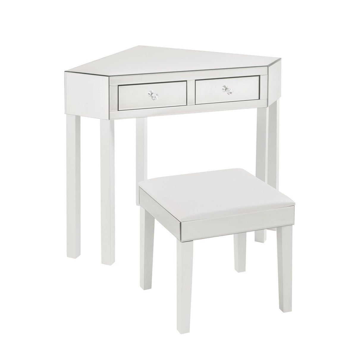 Amaris Mirrored Corner Vanity Set
