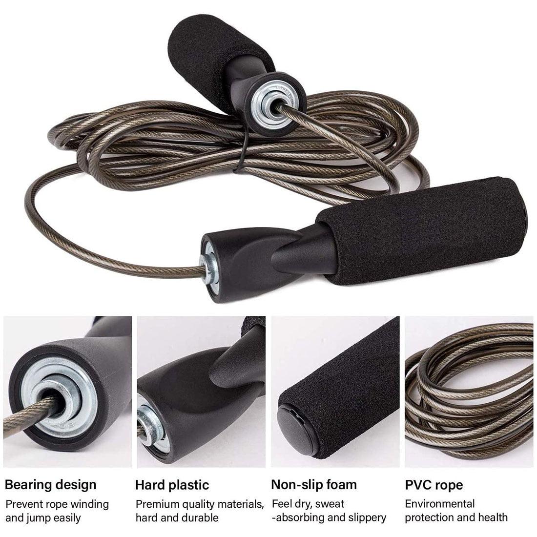 Jump Rope Speed Jumping Steel Wire Double Skipping Workout Fitness Training Adjustable Length Ropeless Skipping Rope Weighted Jump Rope Tangle-Free Rapid Speed Cordless Jump Rope Fits Any Skill Level Best For Fitness Indoor Ourdoor