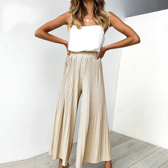 Stylish Loose Wrinkle-Detail Casual Pants for Summer