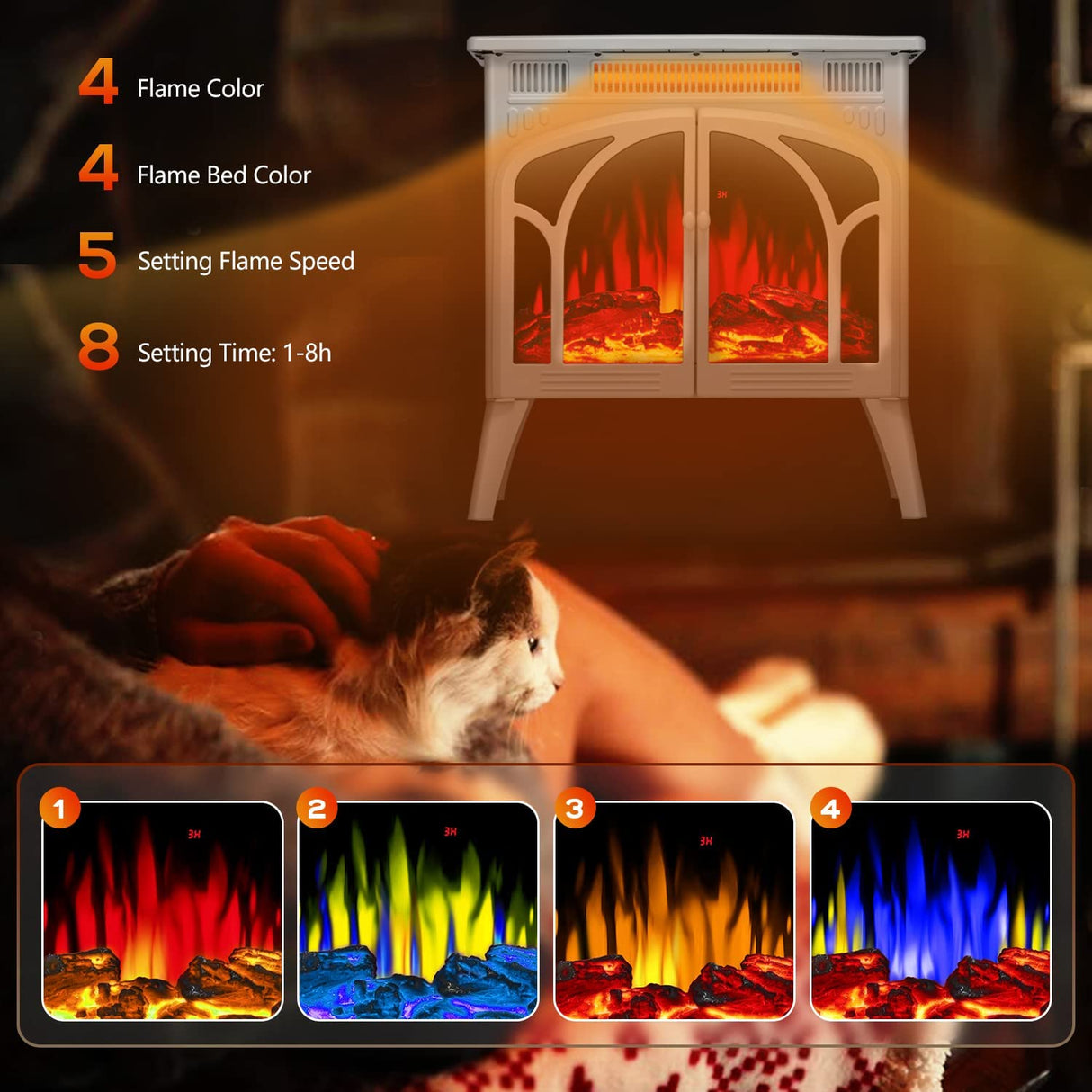 25 Inches 3D Infrared Free Standing Electric Fireplace Stove S230B