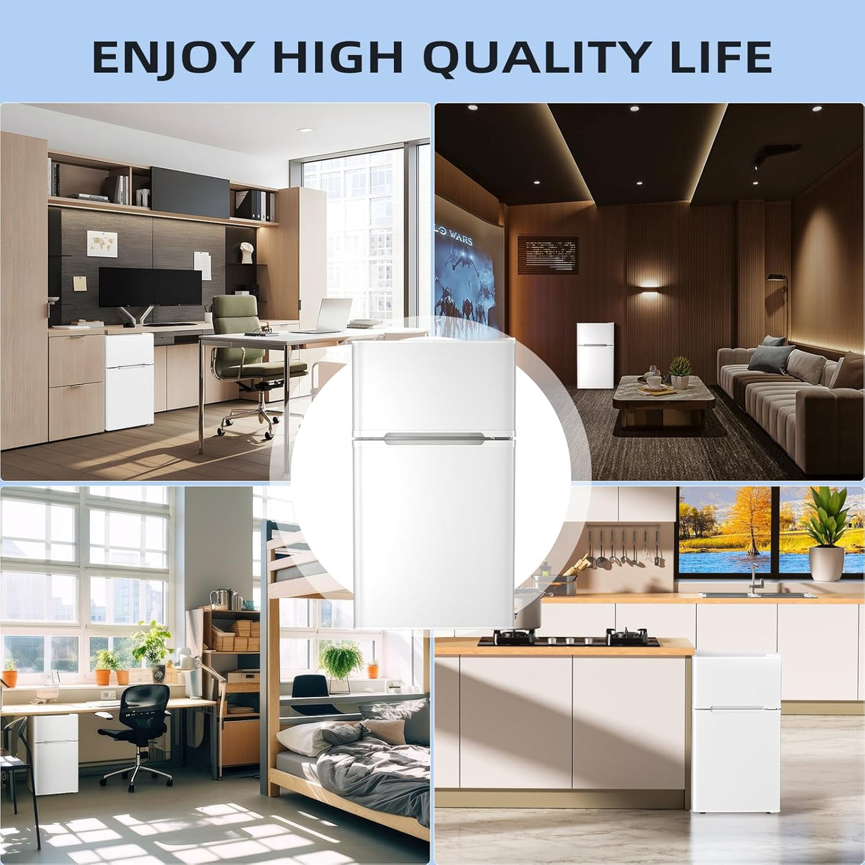 Kismile 3.2 Cu.Ft,Mini Refrigerator with Freezer F5887