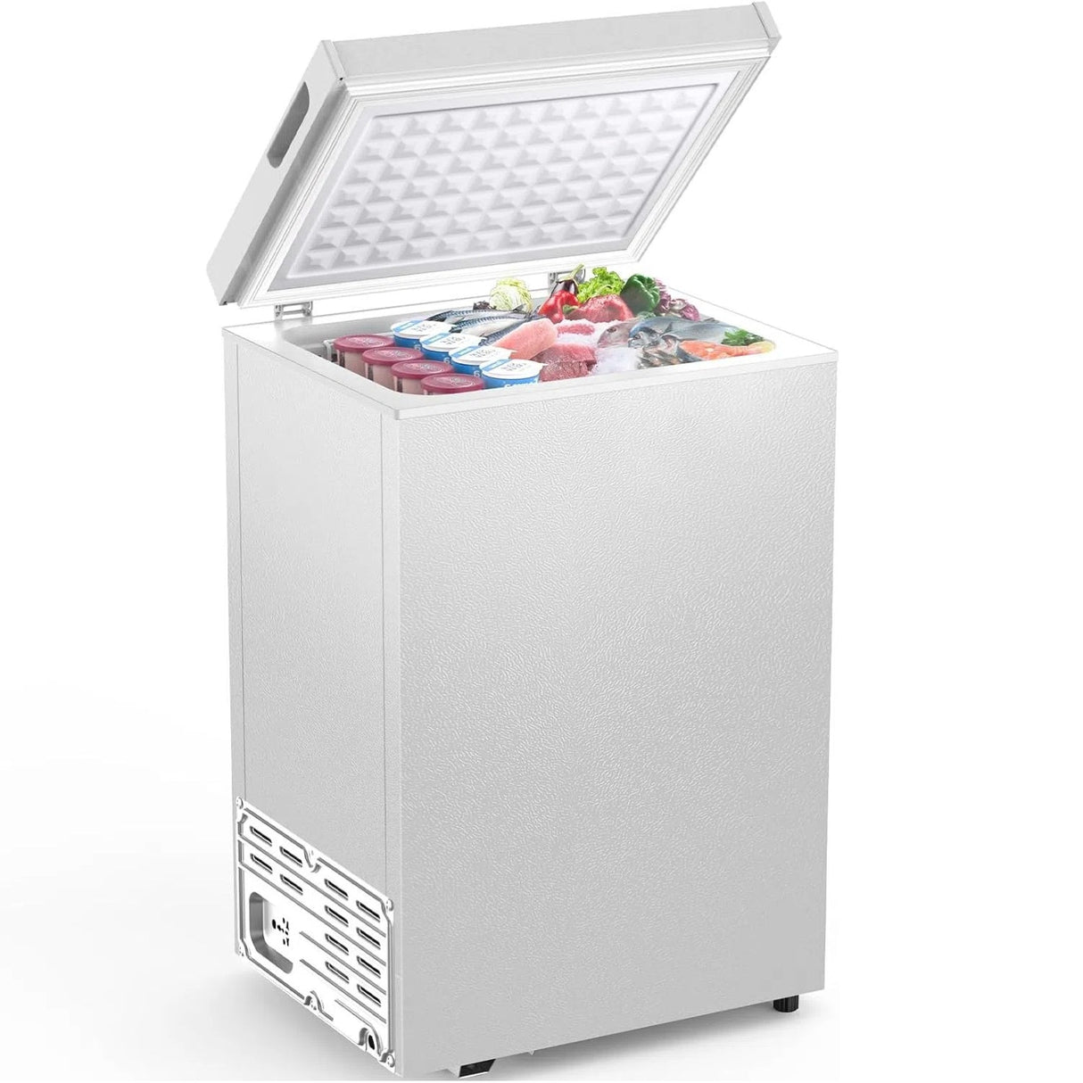 Kismile 7.0/3.5 Cubic Feet Chest Freezer with Removable Basket Free Standing