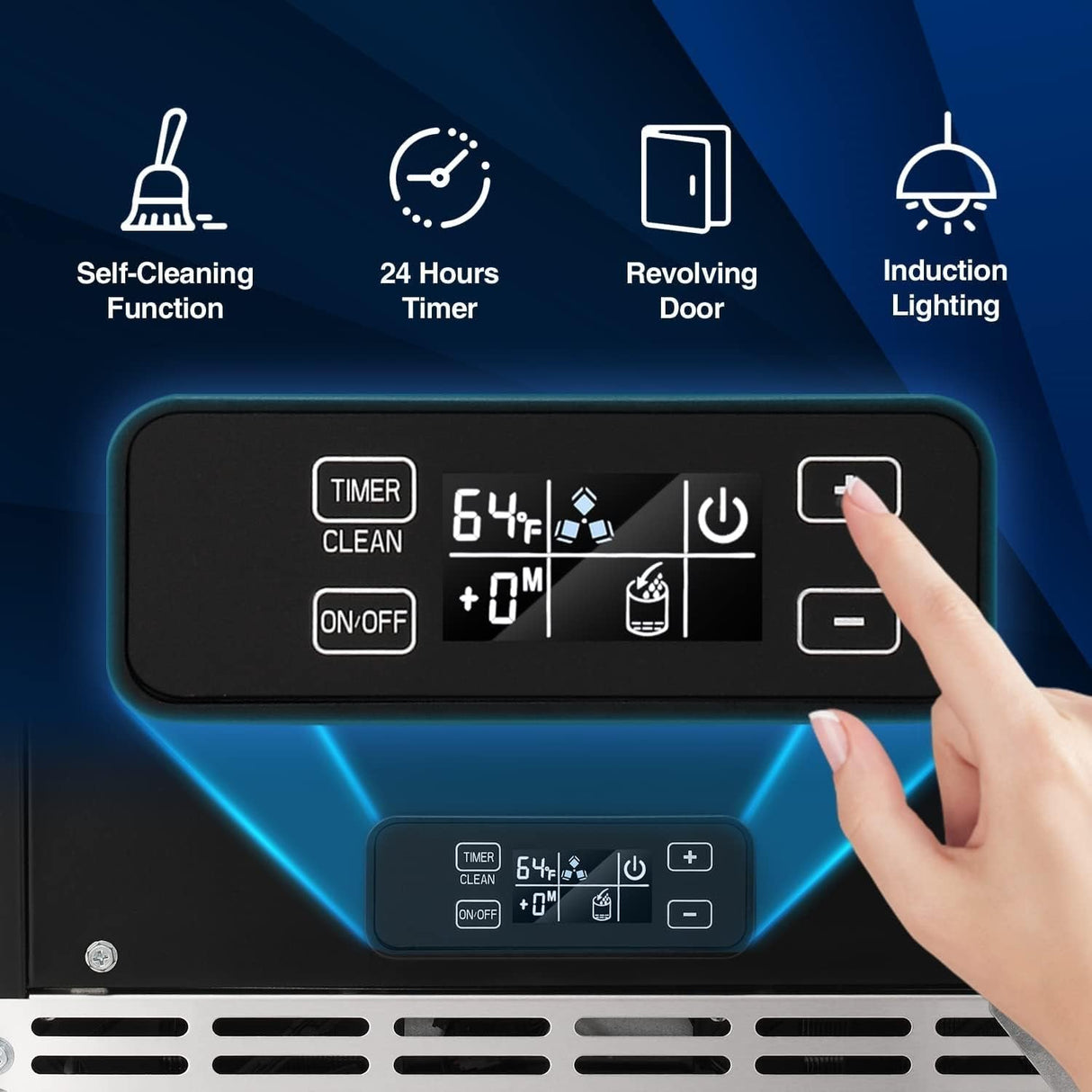 Kismile Commercial Built-in Ice Maker Machine,80Lbs/Day,Under Counter Ice Cube Maker with 24H Timer,Reversible Door,Built-in Freestanding Ice Maker for Home & Office(Silver)