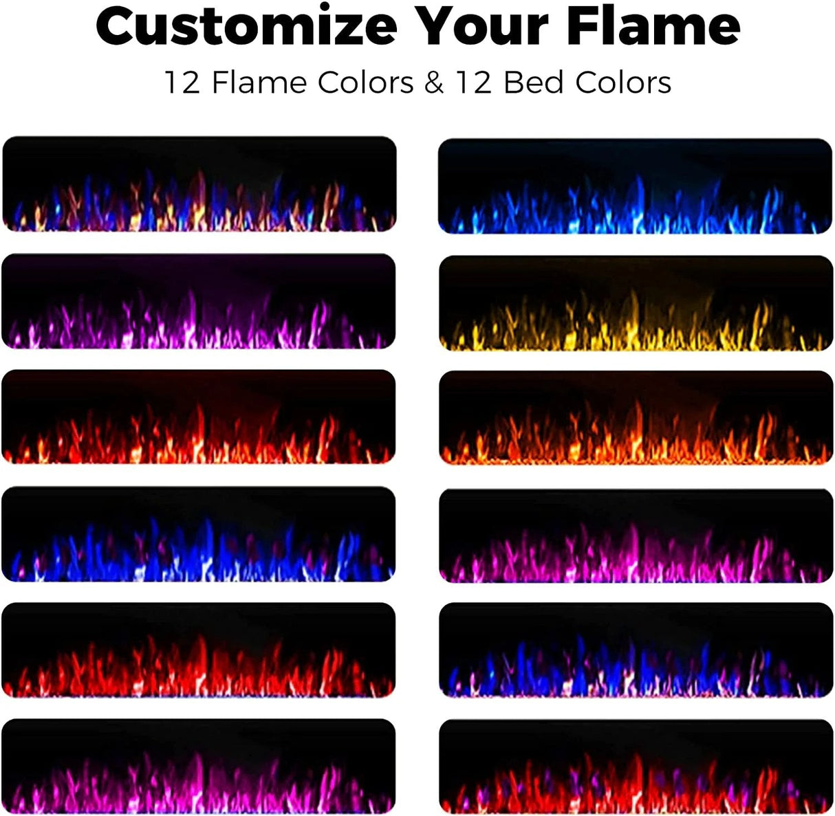 Electric Fireplace Recessed and Wall Mounted,830C3,836C3,842C3,850C3,860C3,868C3