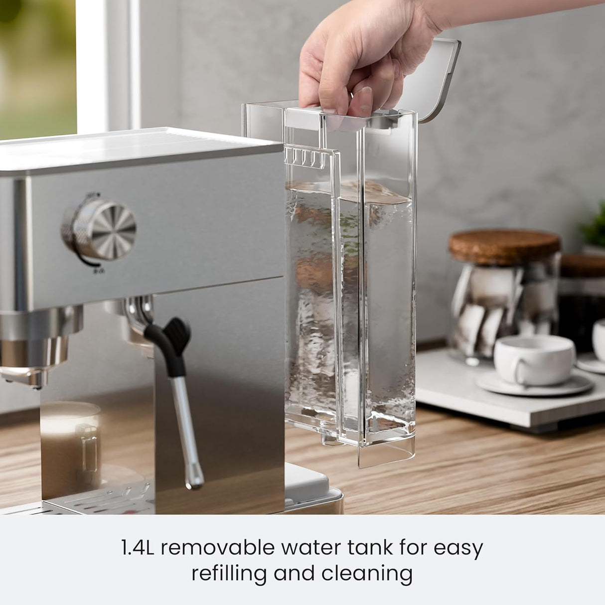 Kismile Espresso Coffee Maker Machine 20 Bar, with Milk Frother Steam Wand CM8032