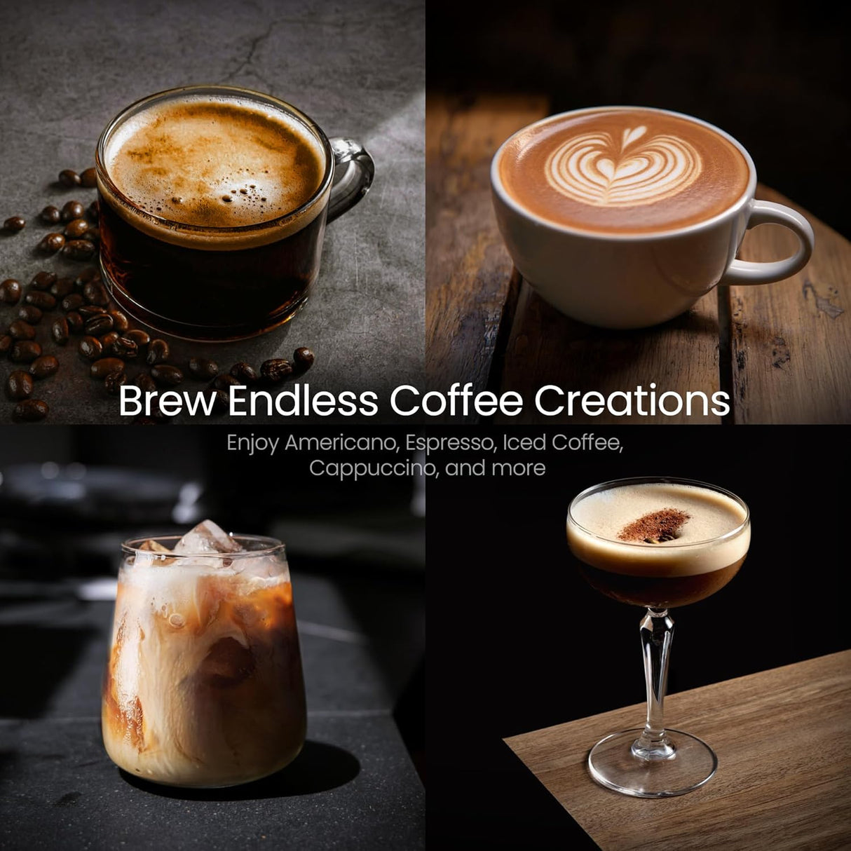 Kismile Espresso Coffee Maker Machine 20 Bar, with Milk Frother Steam Wand CM8032