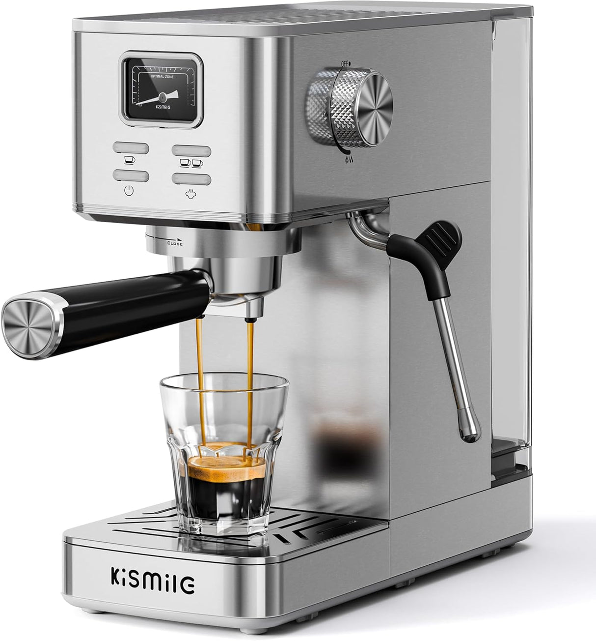 Kismile Espresso Coffee Maker Machine 20 Bar, with Milk Frother Steam Wand CM8032