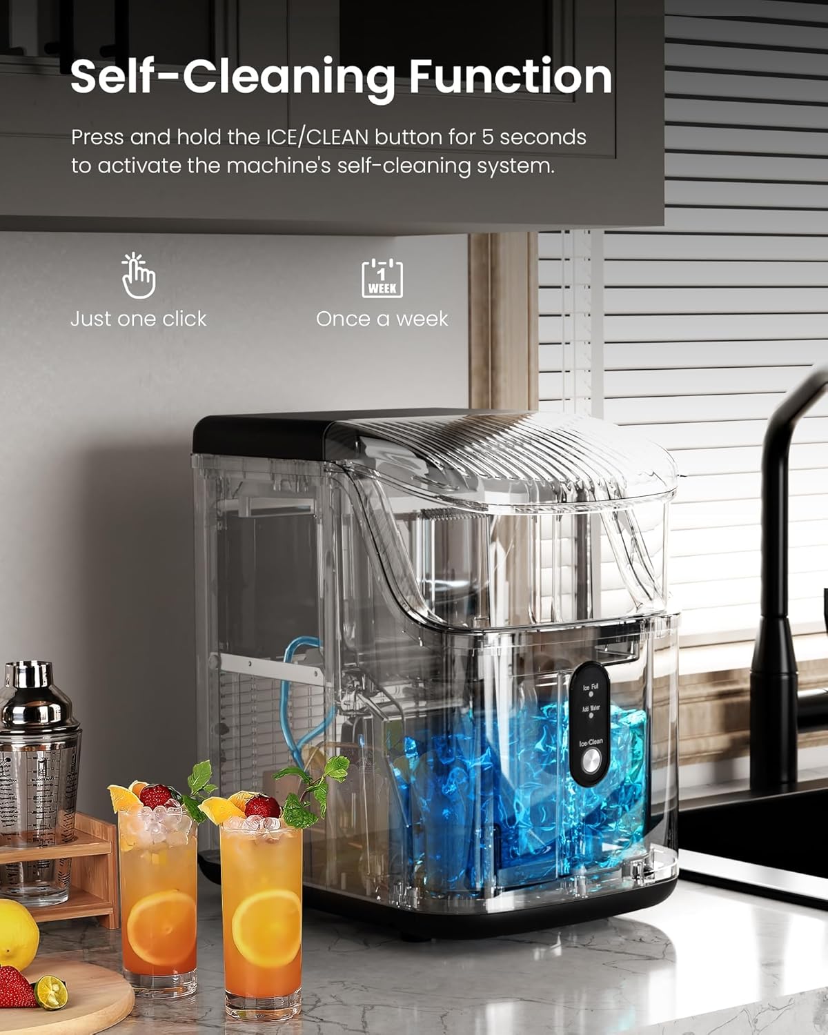 Kismile Nugget Countertop Ice Maker Z5815NB
