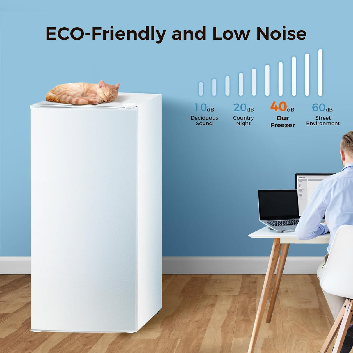 Kismile Upright Freezer, 6.0 Cu.ft Deep Freezer D58165-WHITE