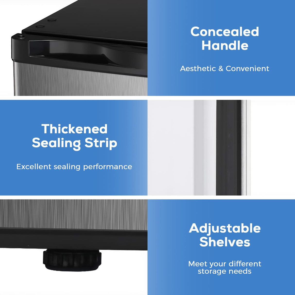 Kismile Upright Freezer,3.0 Cu.ft Mini Freezer with Reversible Single Door