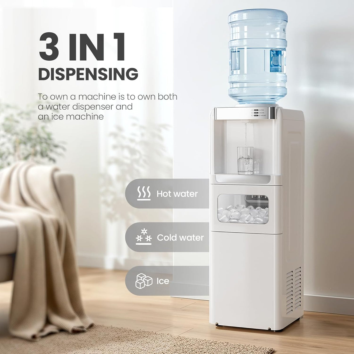 Kismile Water Cooler Dispenser with Ice Maker WD5815