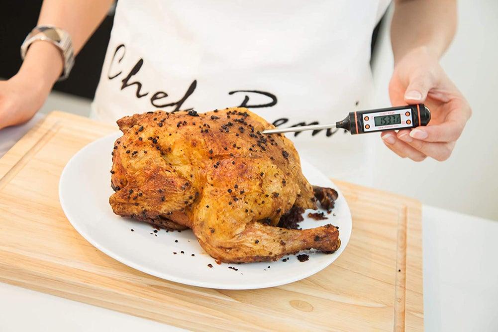 Kitchen Digital BBQ Food Thermometer Meat Cake Candy Fry Grill Dinning Household Meat Thermometer Digital Instant Read Food Meat Thermometer with Long Probe Cooking Thermometer for Kitchen BBQ Grill and Cooking Thermometer Oven Thermometer Tool