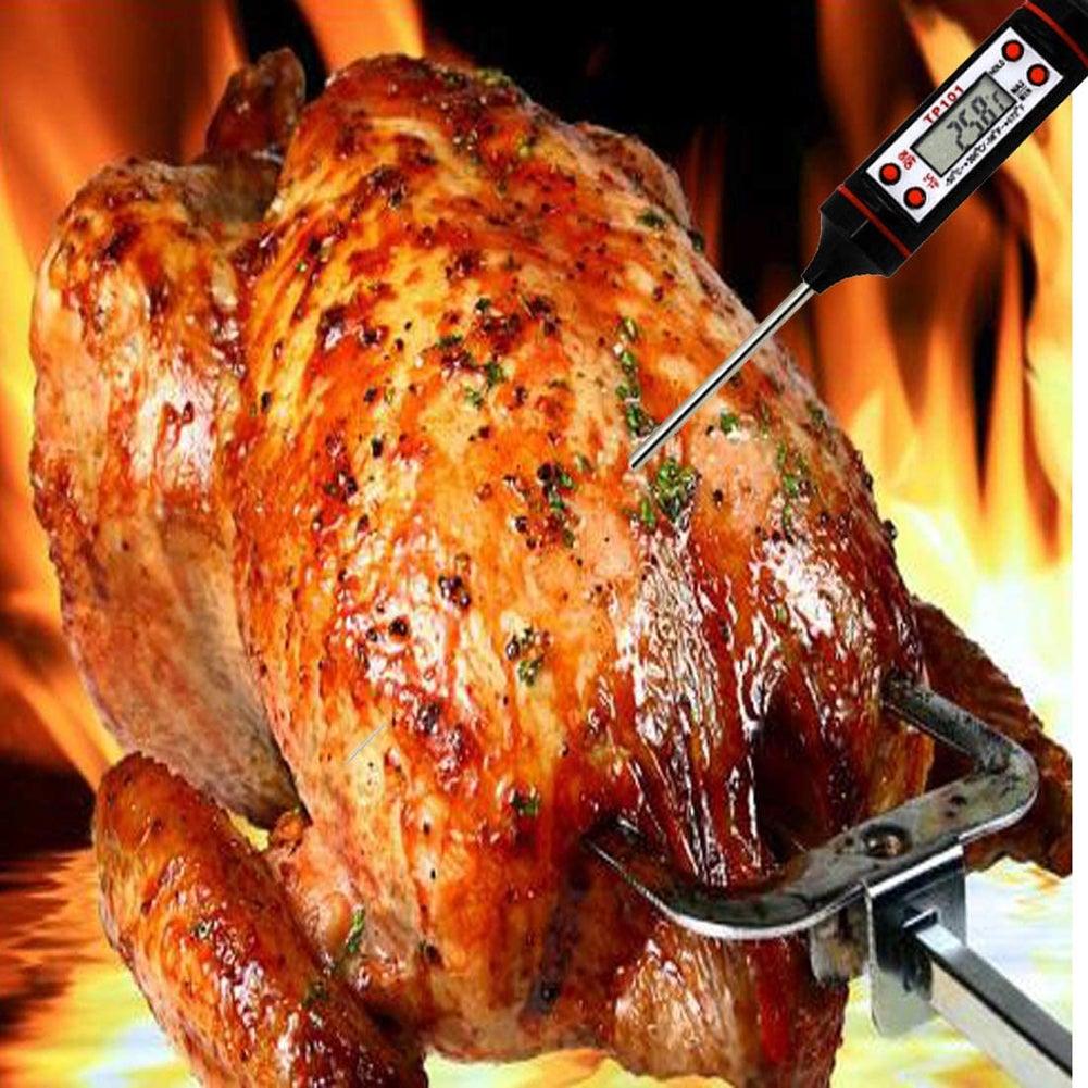 Kitchen Digital BBQ Food Thermometer Meat Cake Candy Fry Grill Dinning Household Meat Thermometer Digital Instant Read Food Meat Thermometer with Long Probe Cooking Thermometer for Kitchen BBQ Grill and Cooking Thermometer Oven Thermometer Tool