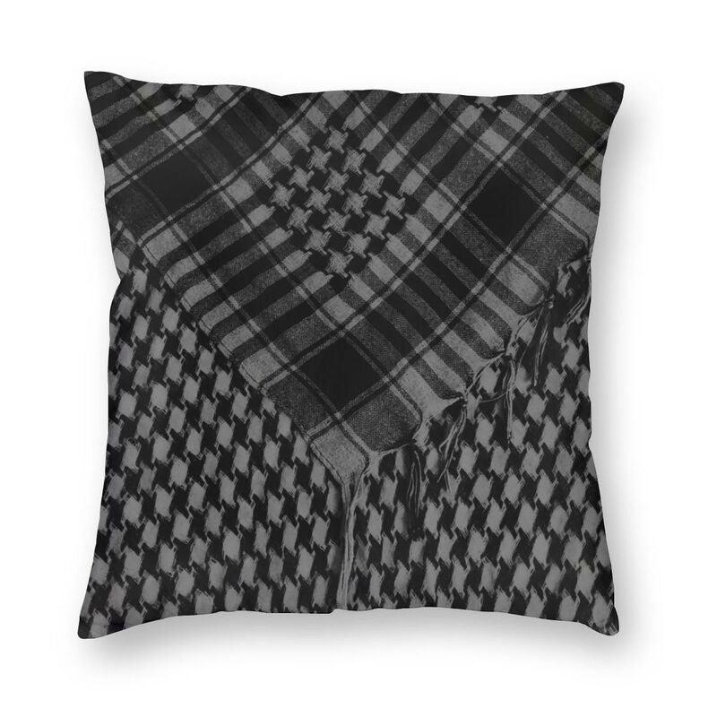 Kufiyah Bandana Shemagh Cushion Cover for Sofa Velvet Keffiyeh Pattern Pillow Case Living Room Decoration Men Scarf Shawl Wrap Pattern of Arab Shemagh Keffiyeh Men Arab Kufiyah Keffiyeh Arabic Muslim Head Wrap