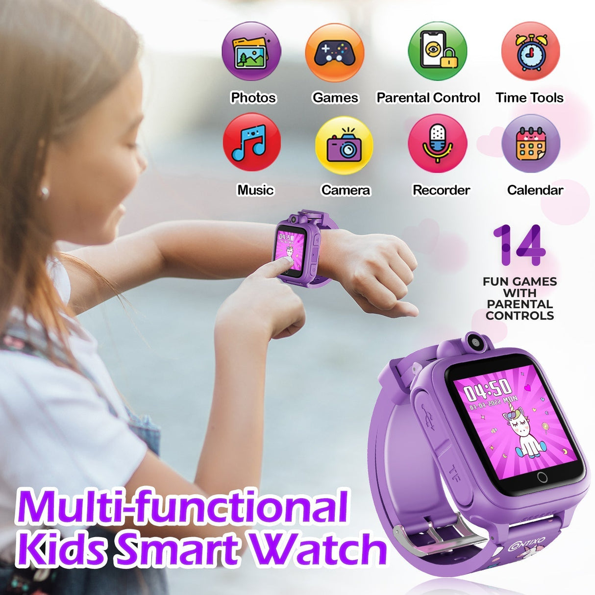 Contixo K102 10" Kids Tablet With Stylus and Smart Watch Bundle