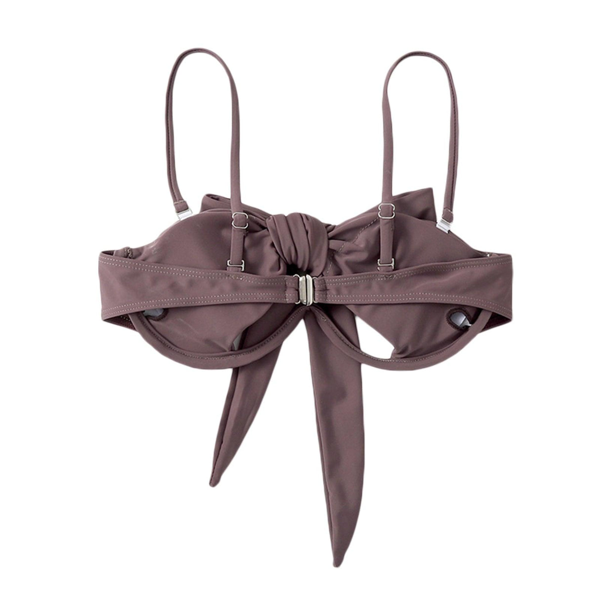 Ladies Summer Solid Color Swimsuit Female Detachable Shoulder Strap Halter Bikini Women's Bikini Swimsuits One Piece Bathing Suits Tie Knot Cutout Swimwear with Crisscross Design
