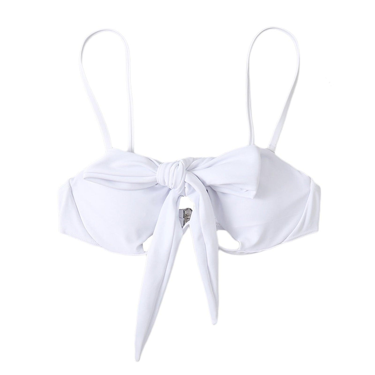 Ladies Summer Solid Color Swimsuit Female Detachable Shoulder Strap Halter Bikini Women's Bikini Swimsuits One Piece Bathing Suits Tie Knot Cutout Swimwear with Crisscross Design