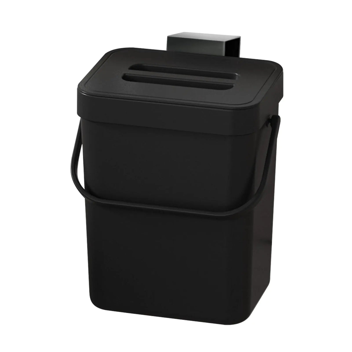 Trash Can with Lid for Kitchen Under Sink Sealed Compost Bin Food Kitchen Waste Bin on Countertop Hanging Garbage Can Mountable Small Trash Bin Small Recycling Bin for Kitchen Black Compost Bin