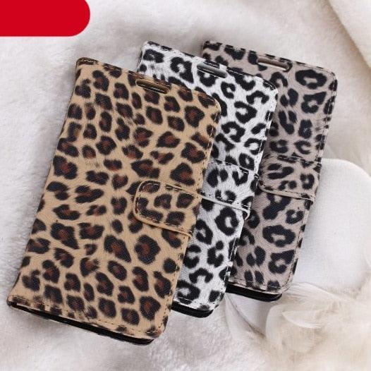 Leather Case For iPhone 11 12 13 14 Pro Max Mini XR XS Max X 8 7 Plus Leopard Flip Case Cover For iPhone Wallet Case Compatible with iPhone with Adjustable Stand and 2 Card Holders Shock Protection Lightweight Phone Case