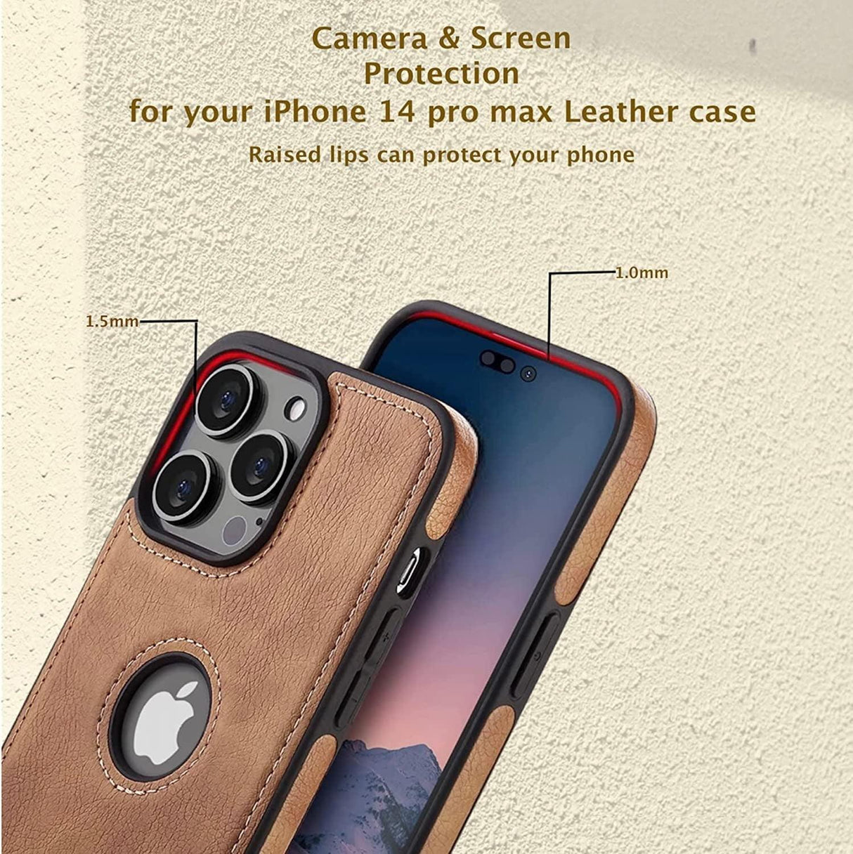 Leather Case Thin Flexible Soft Grip Luxury PU Leather Cover for Men Durable Anti-Scratch Full Phone Cases For iPhone 14 Pro Max 14 Plus Case Slim PU Leather Soft Shockproof Back Cover for iPhone 14 Pro