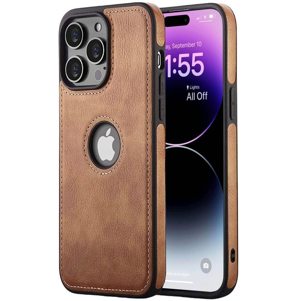 Leather Case Thin Flexible Soft Grip Luxury PU Leather Cover for Men Durable Anti-Scratch Full Phone Cases For iPhone 14 Pro Max 14 Plus Case Slim PU Leather Soft Shockproof Back Cover for iPhone 14 Pro