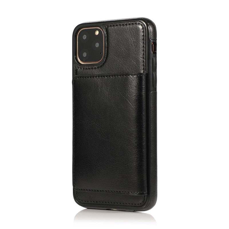 Leather Wallet Case For iPhone 11 Pro Max XS Max XR X 8 7 6S 6Plus 5 5S With Stand Card Pocket Case Cover Shockproof Texture PU Leather Wallet Cover