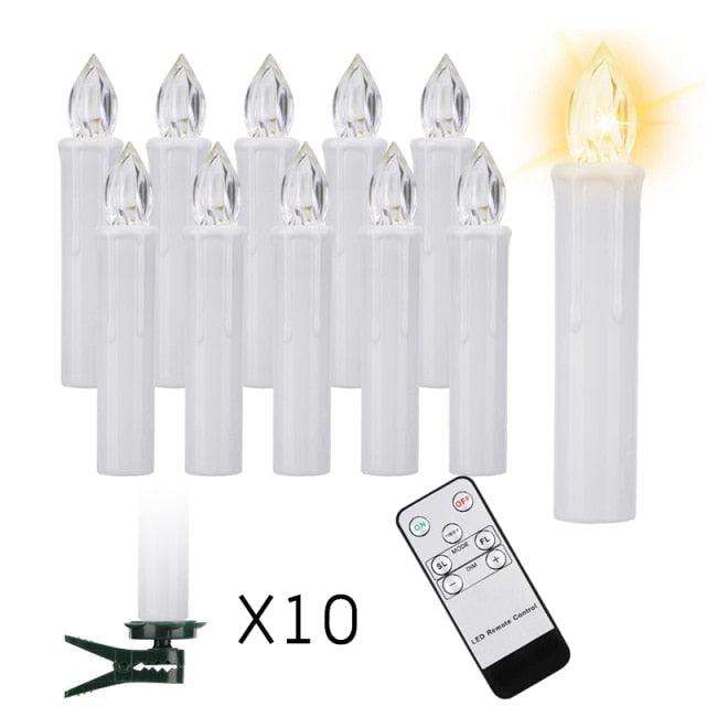 LED Candles Light Flameless Remote Control For Home Dinner Party Christmas Tree Candle LED Flameless Taper Candles Flickering with Remote Timer Battery Operated Waterproof Christmas Tree Candles Warm White Window Candles Decoration Lamp Light New Years