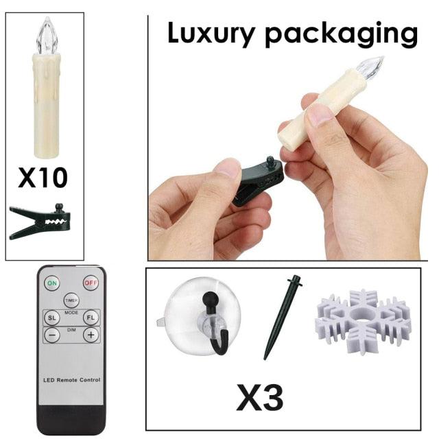 LED Candles Light Flameless Remote Control For Home Dinner Party Christmas Tree Candle LED Flameless Taper Candles Flickering with Remote Timer Battery Operated Waterproof Christmas Tree Candles Warm White Window Candles Decoration Lamp Light New Years