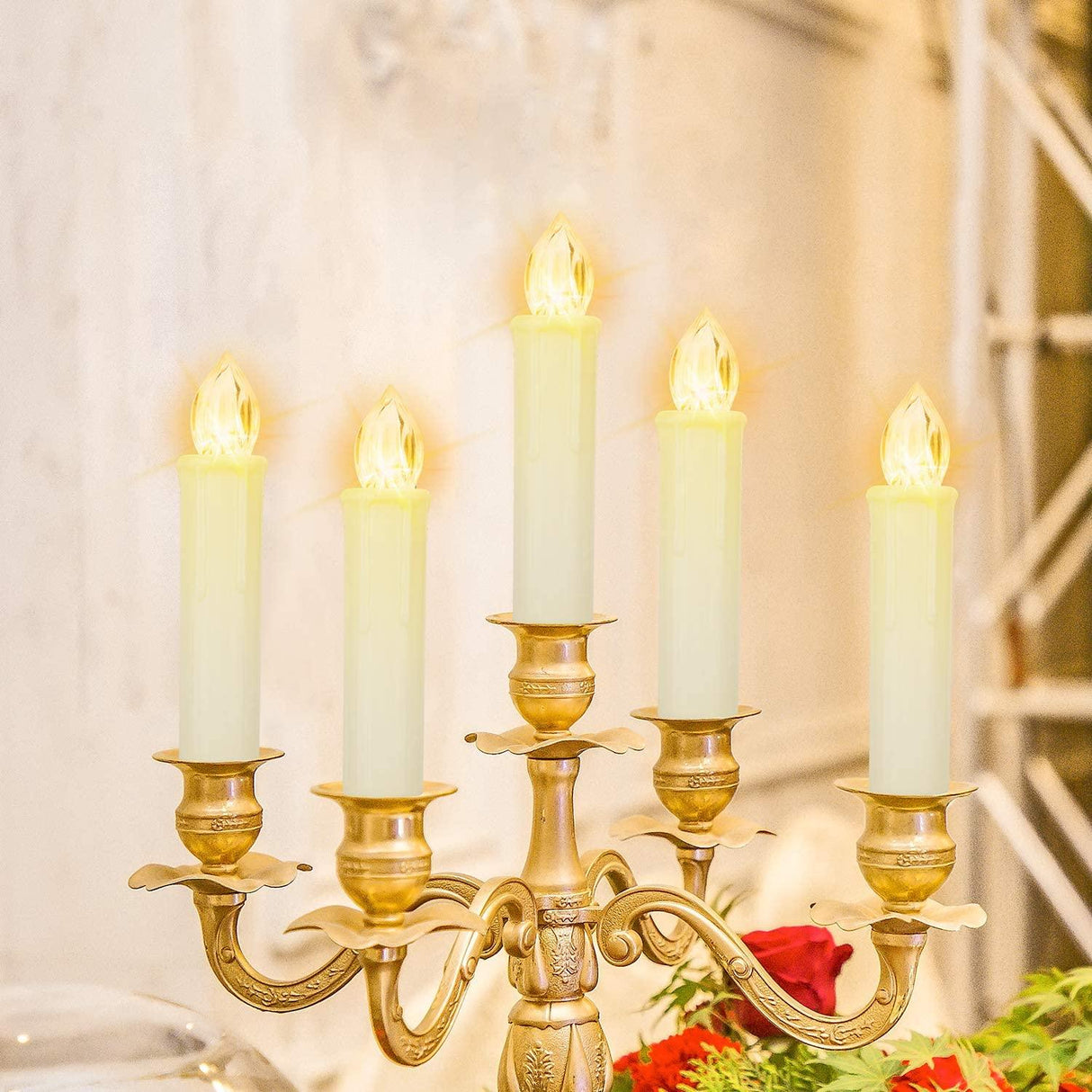 LED Candles Light Flameless Remote Control For Home Dinner Party Christmas Tree Candle LED Flameless Taper Candles Flickering with Remote Timer Battery Operated Waterproof Christmas Tree Candles Warm White Window Candles Decoration Lamp Light New Years