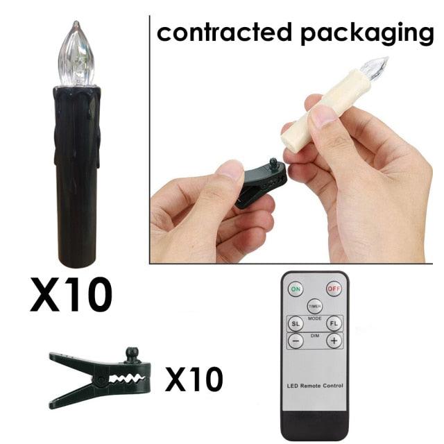 LED Candles Light Flameless Remote Control For Home Dinner Party Christmas Tree Candle LED Flameless Taper Candles Flickering with Remote Timer Battery Operated Waterproof Christmas Tree Candles Warm White Window Candles Decoration Lamp Light New Years