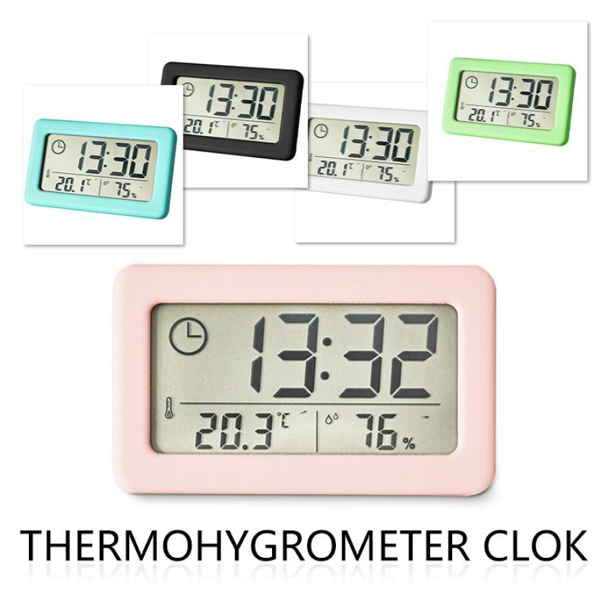 LED Digital Clock Digital Alarm Clock Battery Operated Small Desk Clocks with Smart Night Light Date Indoor Temperature LCD Electronic Clock for Bedroom Electronic Digital Screen Desktop Clock for Home Office Backlight Snooze Desk Clocks